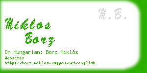 miklos borz business card
